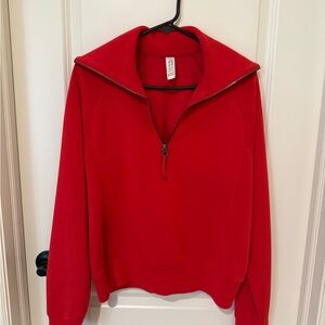 SPANX Red Half-Zip Sweatshirt